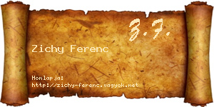 Zichy Ferenc névjegykártya